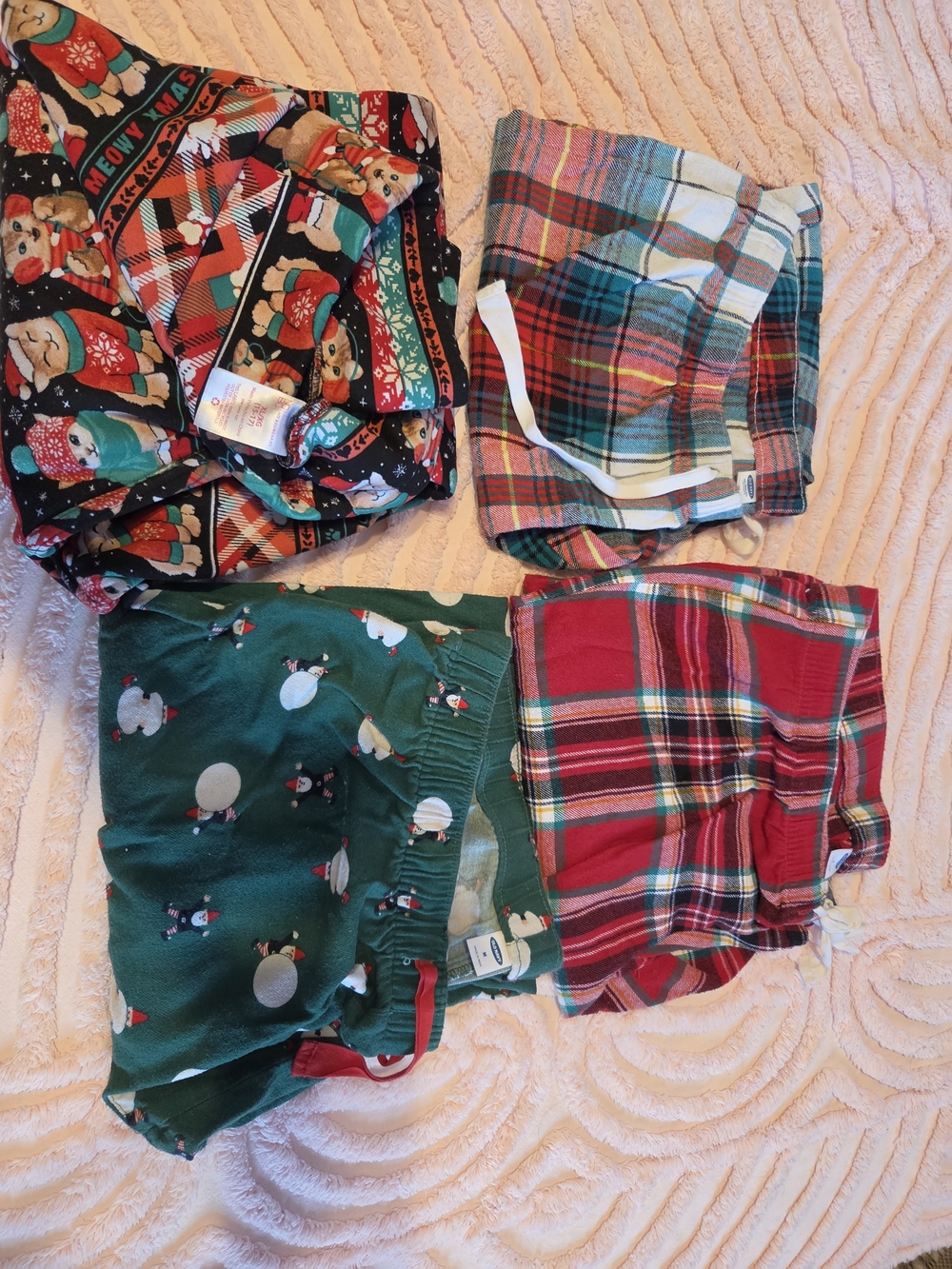 Old Navy Holiday Plaid & Novelty Sleep Shorts - Red, Green, Black